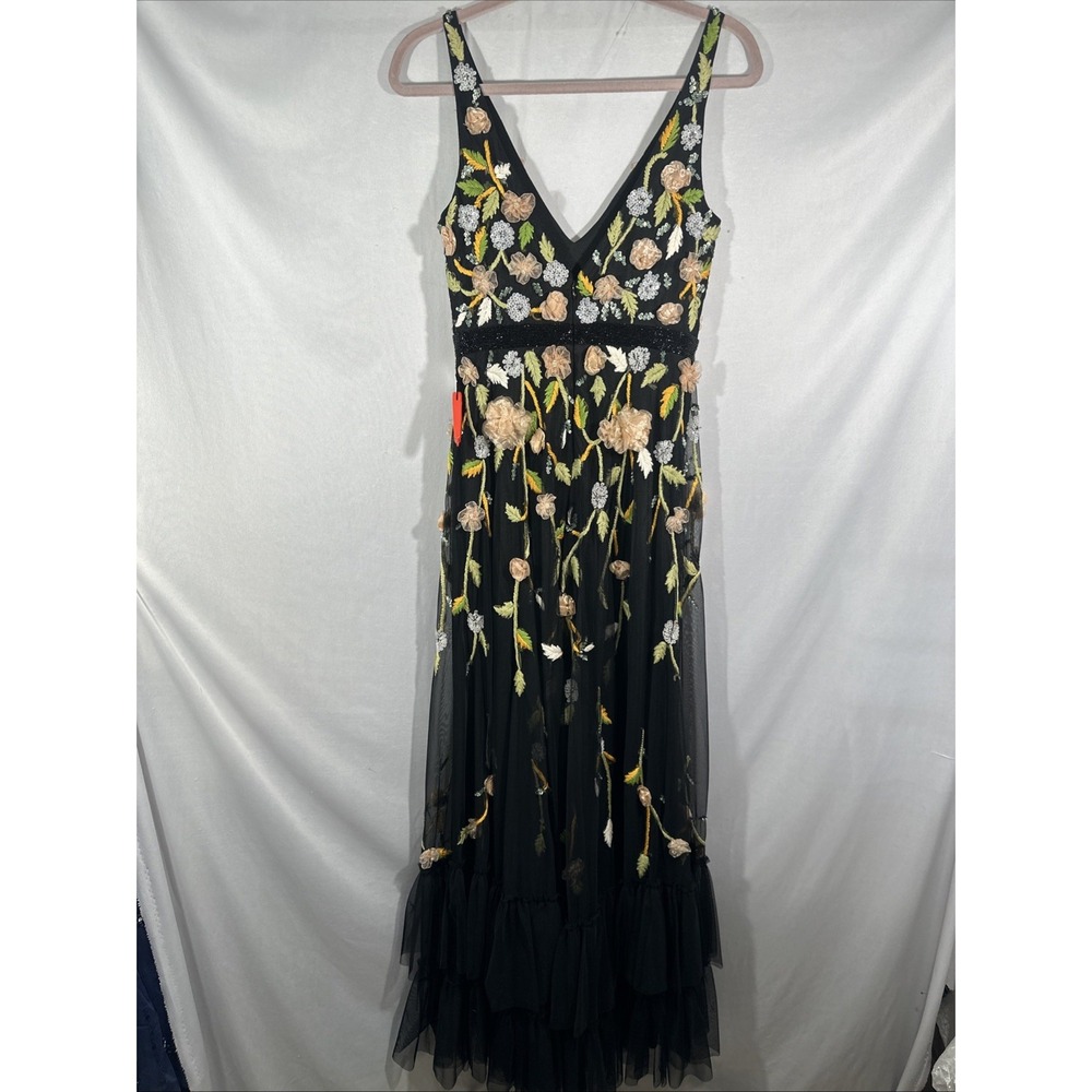 NWT Mac Duggal [ 4 ] 9171 Embellished Sleeveless V Neck‎ A Line Gown Black J1641 - Picture 12 of 14